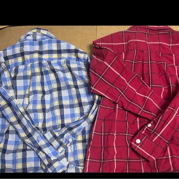 Lot of 2 JANIE & JACK Boy’s Size 4  Button Up Long Sleeve Plaid Shirts - Picture 4 of 4